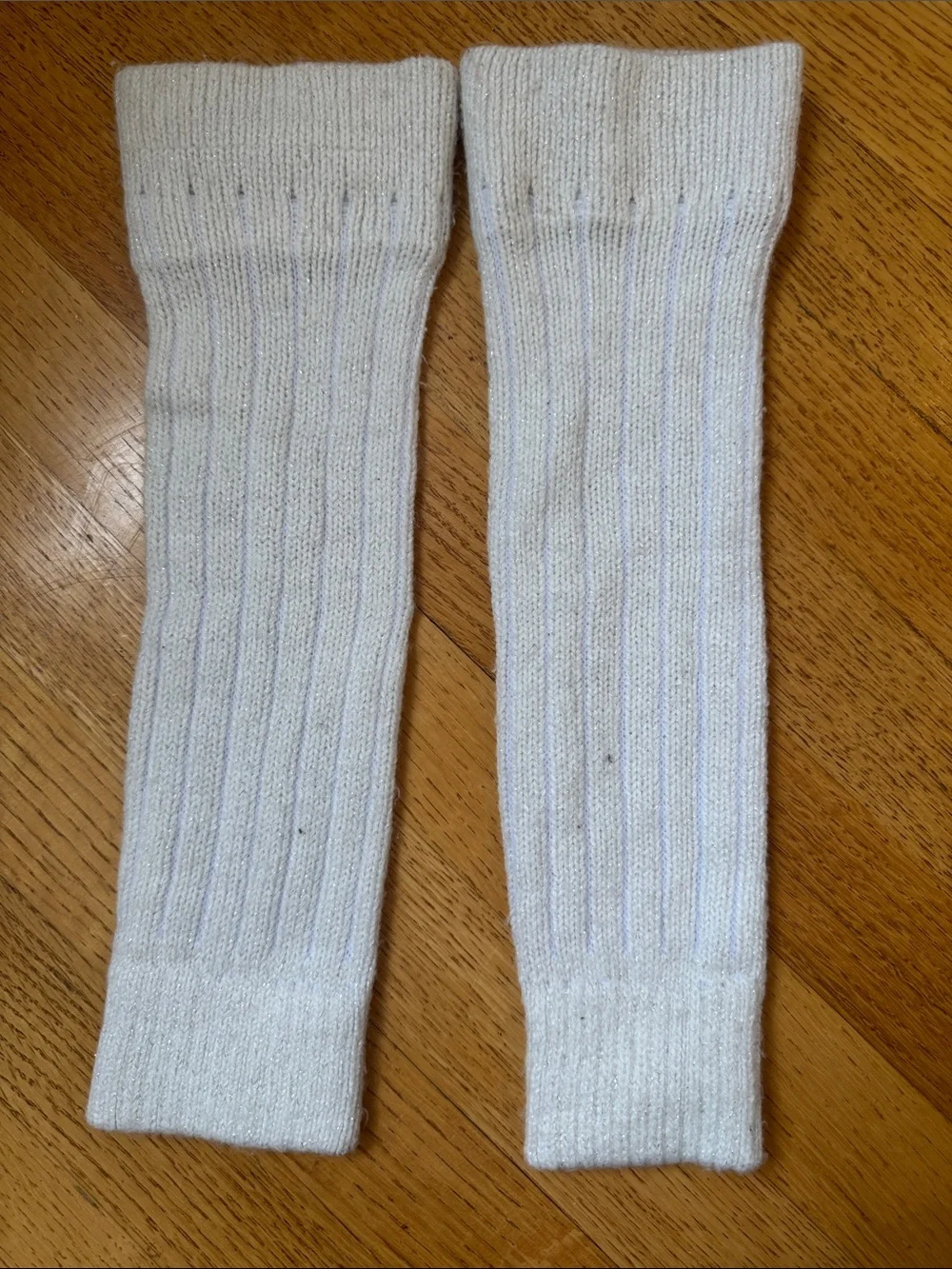 Toddler Leg-warmers with Silver Sequins Bow Detail